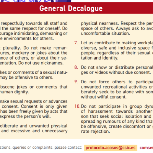 General zero-tolerance decalogue